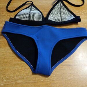 TRIANGL Top & Bottom NEOPRENE Blue & Black Swimsuit